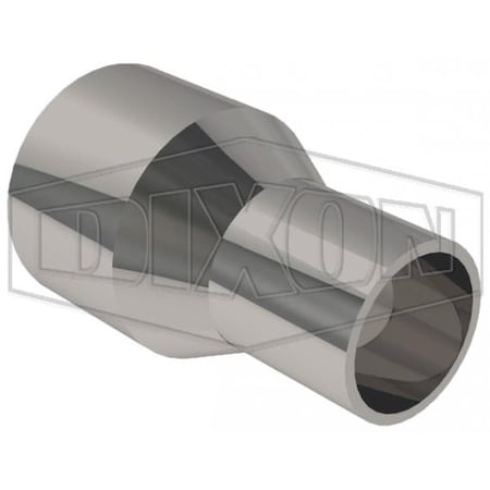 BioPharm High Purity Concentric Reducer, 1-1/2 X 3/4 In Nominal, Weld End Style, 316L Stainless Stee